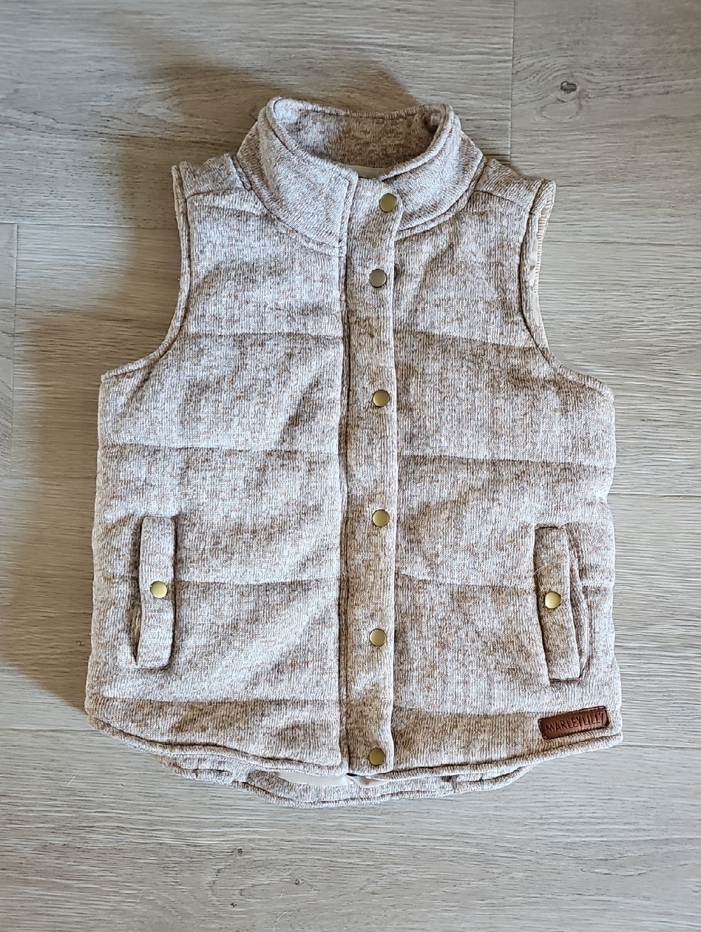 Marleylilly Kids Quilted Sleeveless Puffer Vest - Cream
